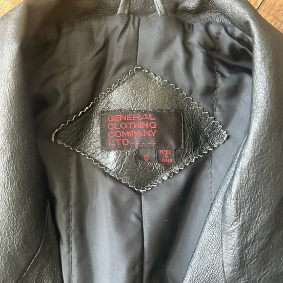 General Clothing Company Black Leather Coat. Vintage - Picture 2 of 12